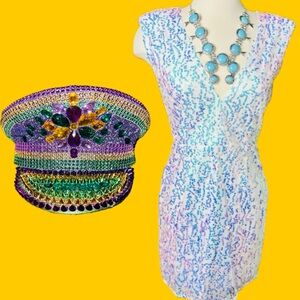 Mardi Gras! Southern Fried Chics Mini Dress and Captains Hat - Festival Chic